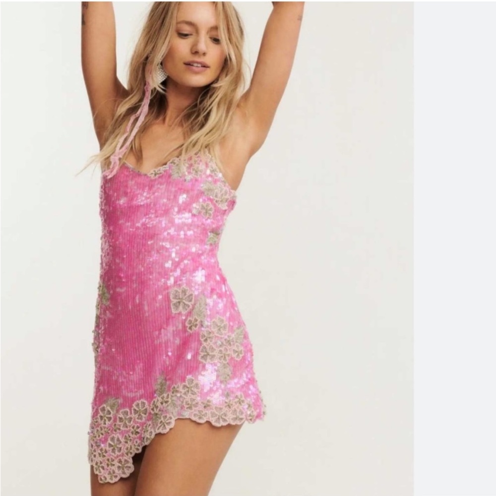LoveShackFancy Meline Embellished Sequined Dress
